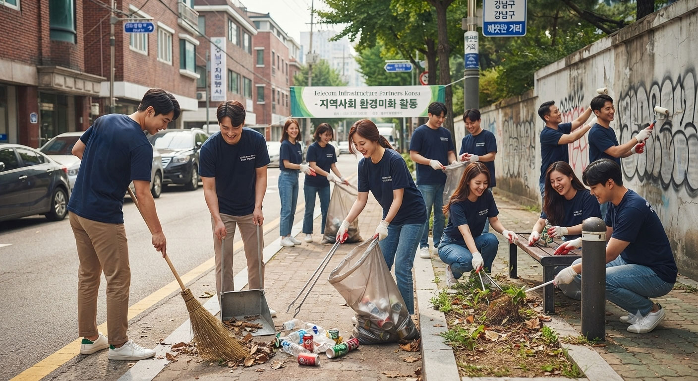 TIP 직원들의 사회 봉사 활동 모습
